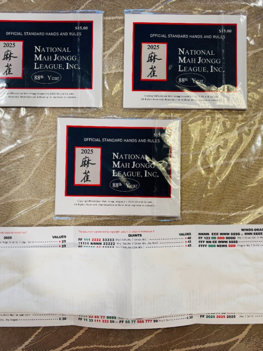 For LAWMOM2018!!  2025 NMJL Mah Jongg Cards – 4-Card Sealed Pack - Picture 5 of 6